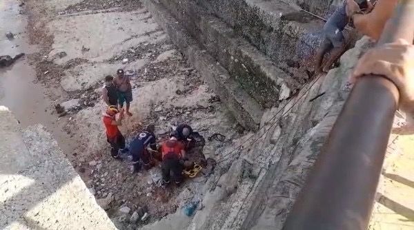 Homem é resgatado pelo Samu e Corpo de Bombeiros após cair de orla no Pará