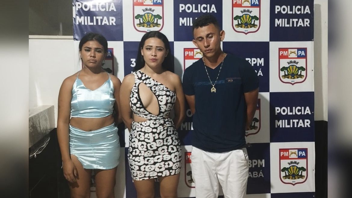 PM de Marabá prende três pessoas por tráfico de drogas durante o carnaval