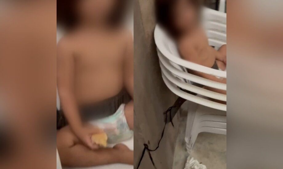 Criança é amarrada a uma cadeira com cinto e fios por avó no Pará