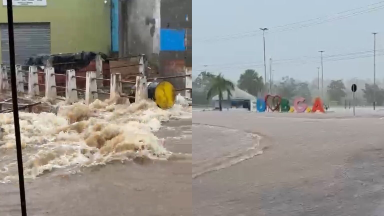 VÍDEO: Chuva torrencial causa alagamentos em Brejo Grande do Araguaia
