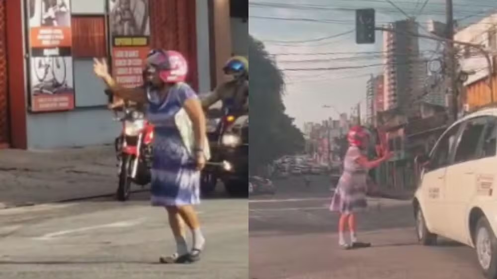 Motociclista vira ‘agente de trânsito’ após pane em semáforo no Pará