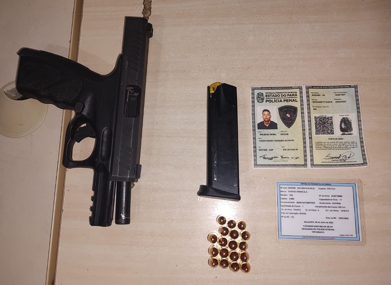 Falso policial penal é preso com arma carregada em bar de Marabá