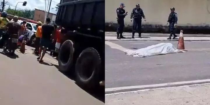 Homem morre atropelado após cair de caçamba em Benevides