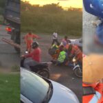 Caminhão caçamba atropela 3 pessoas na Folha 5, em Marabá