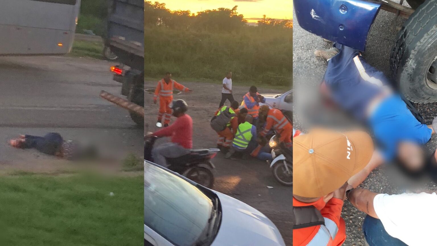 Caminhão caçamba atropela 3 pessoas na Folha 5, em Marabá