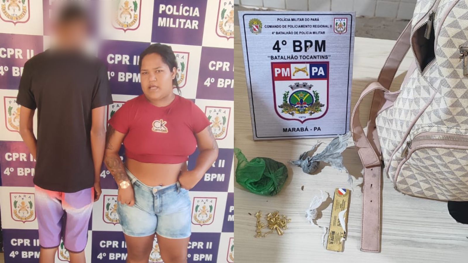 PM prende mulher e apreende adolescente por tráfico de drogas em Marabá