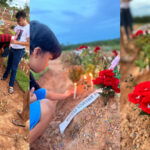 Familiares e amigos visitam túmulo de Flávia Alves uma semana após sepultamento