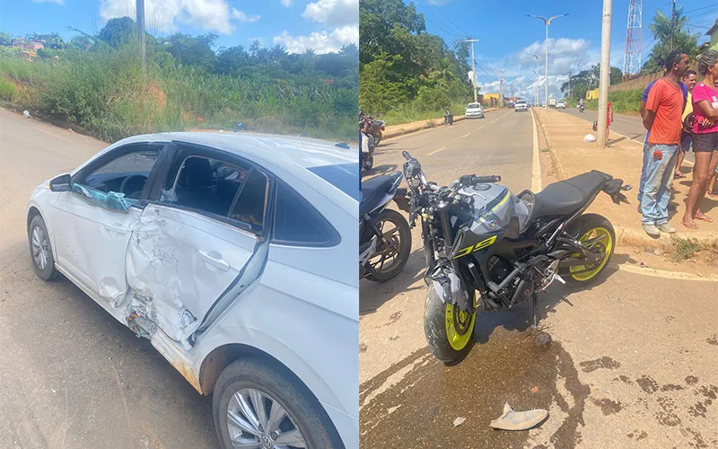 Motociclista se envolve em acidente em Parauapebas e acaba internado no HMM