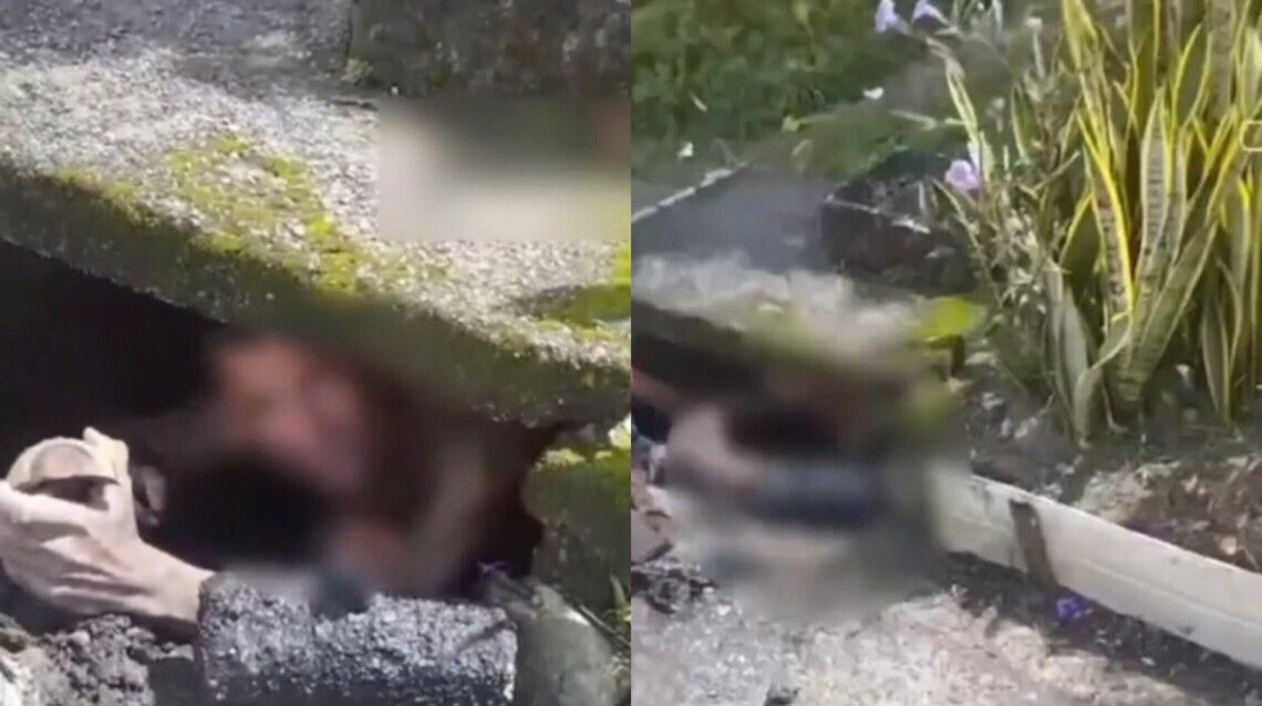 VÍDEO: homem sem roupa dentro um bueiro assusta moradores no Pará