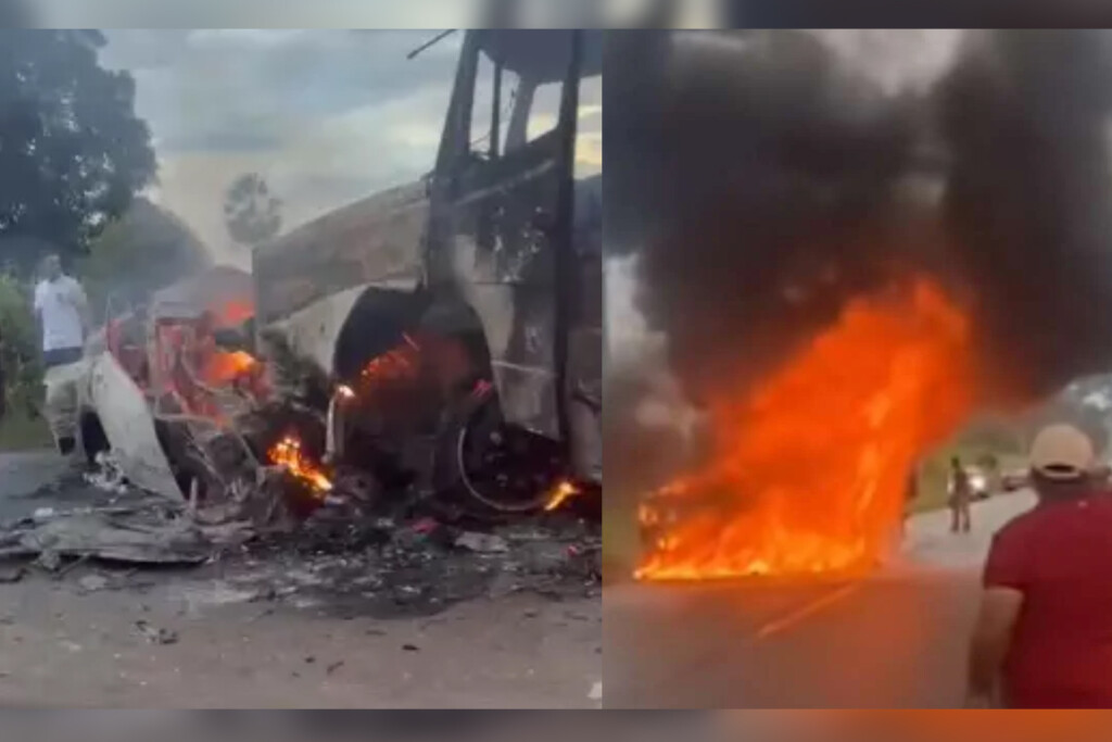 Casal morre carbonizado após colisão entre carro e caminhão no Pará