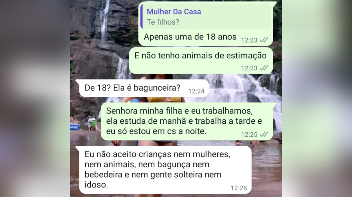 ‘Eu não aceito crianças nem mulheres’, diz dona de imóvel para aluguel em Marabá