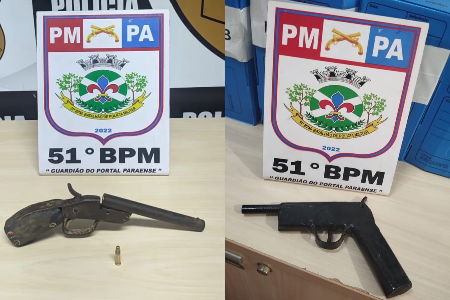 PM flagra homem e adolescentes com armas de fogo em Dom Eliseu