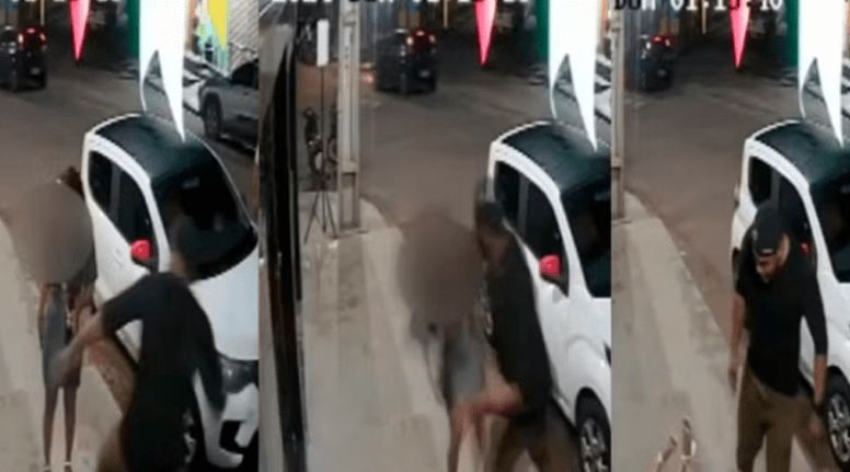 Homem é flagrado agredindo mulher na saída de casa de shows no Pará