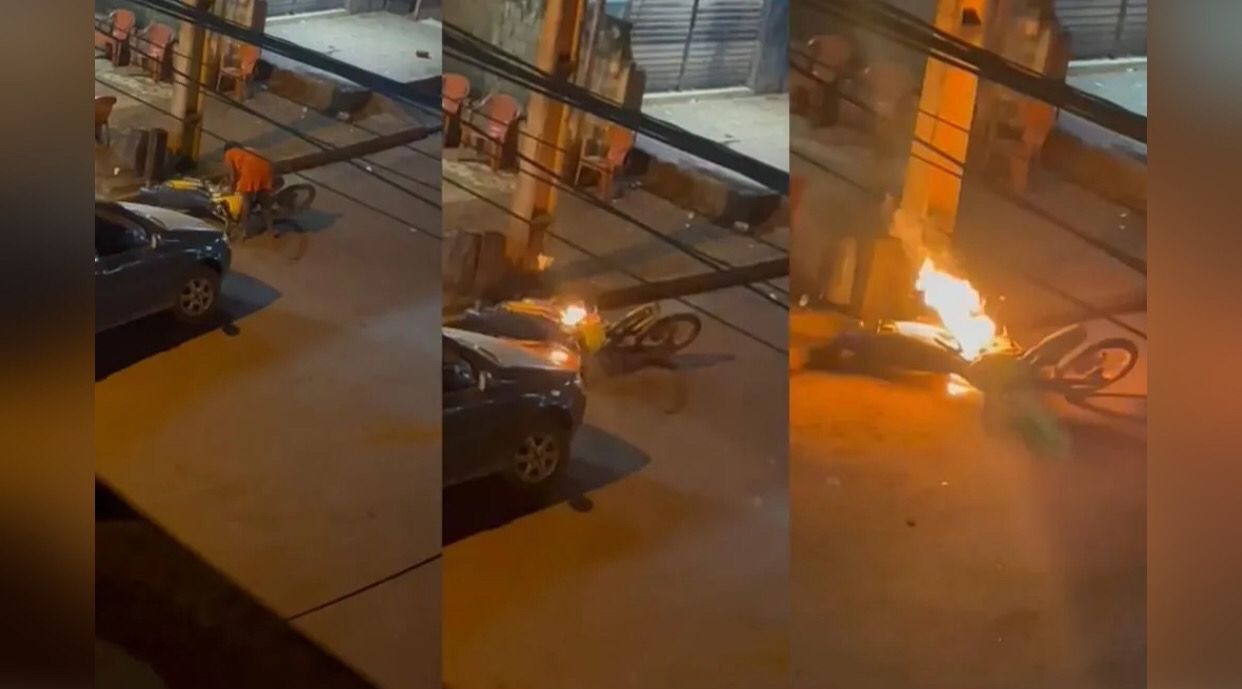 Mulher coloca fogo em motocicleta e acaba presa no Pará