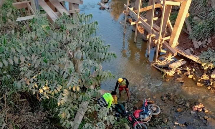 Mulher cai de altura de 6 metros em ponte e fica gravemente ferida em Novo Progresso