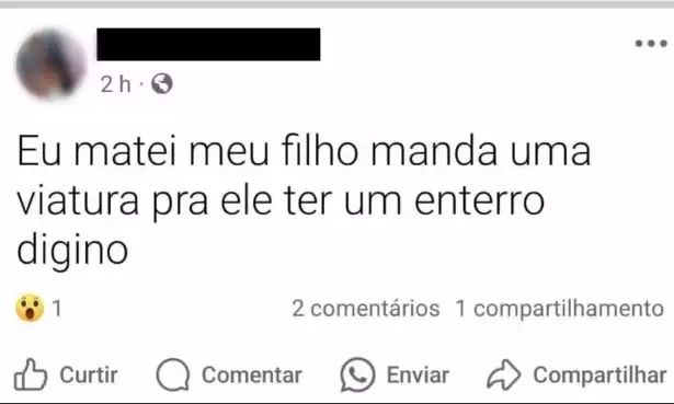 Mãe é presa após confessar nas redes sociais que matou o filho de 4 anos