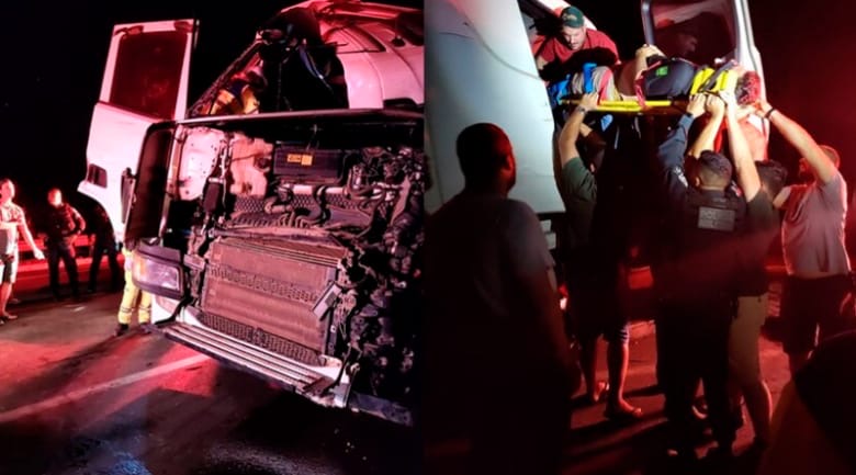 Motorista de carreta avança preferencial e colide frontalmente com outra carreta no Pará