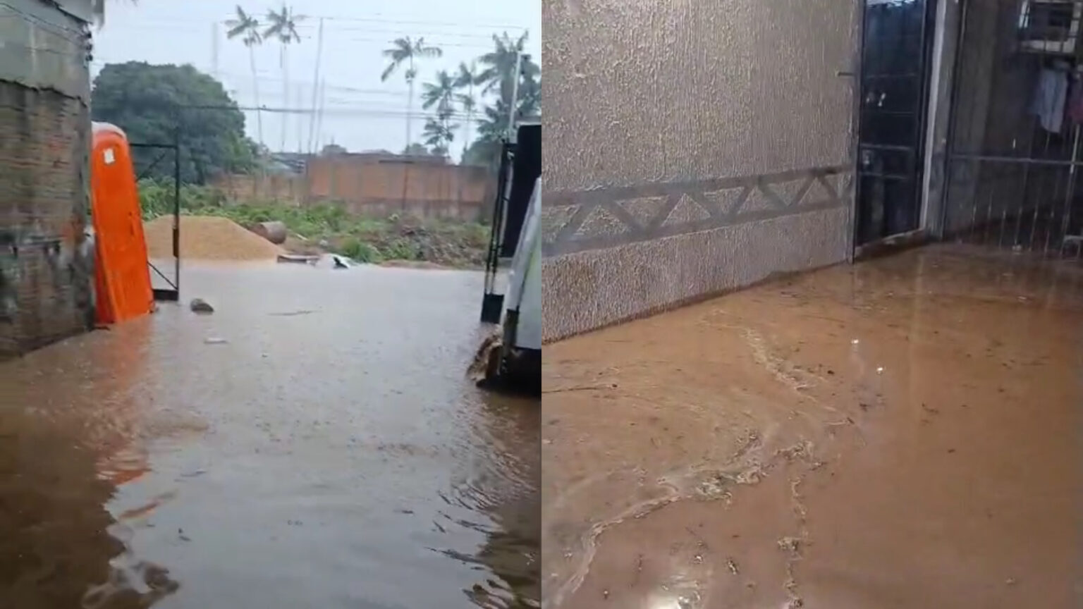 Casas são invadidas por água de chuva após pavimentação de rua na Folha 20