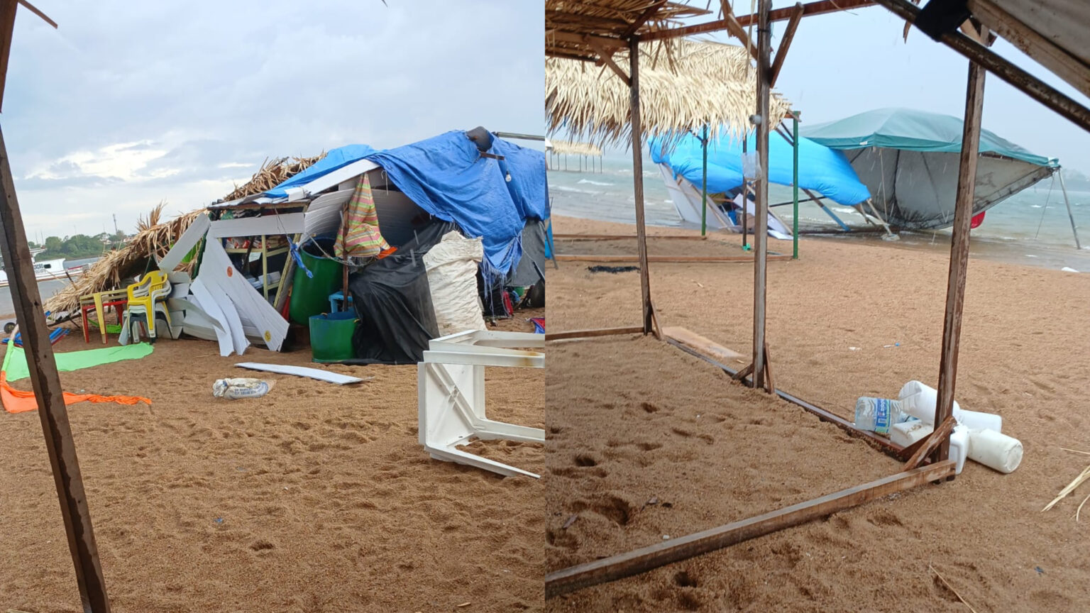 Vendaval destrói barracas na Praia do Tucunaré e deixa moradores sem luz em Marabá