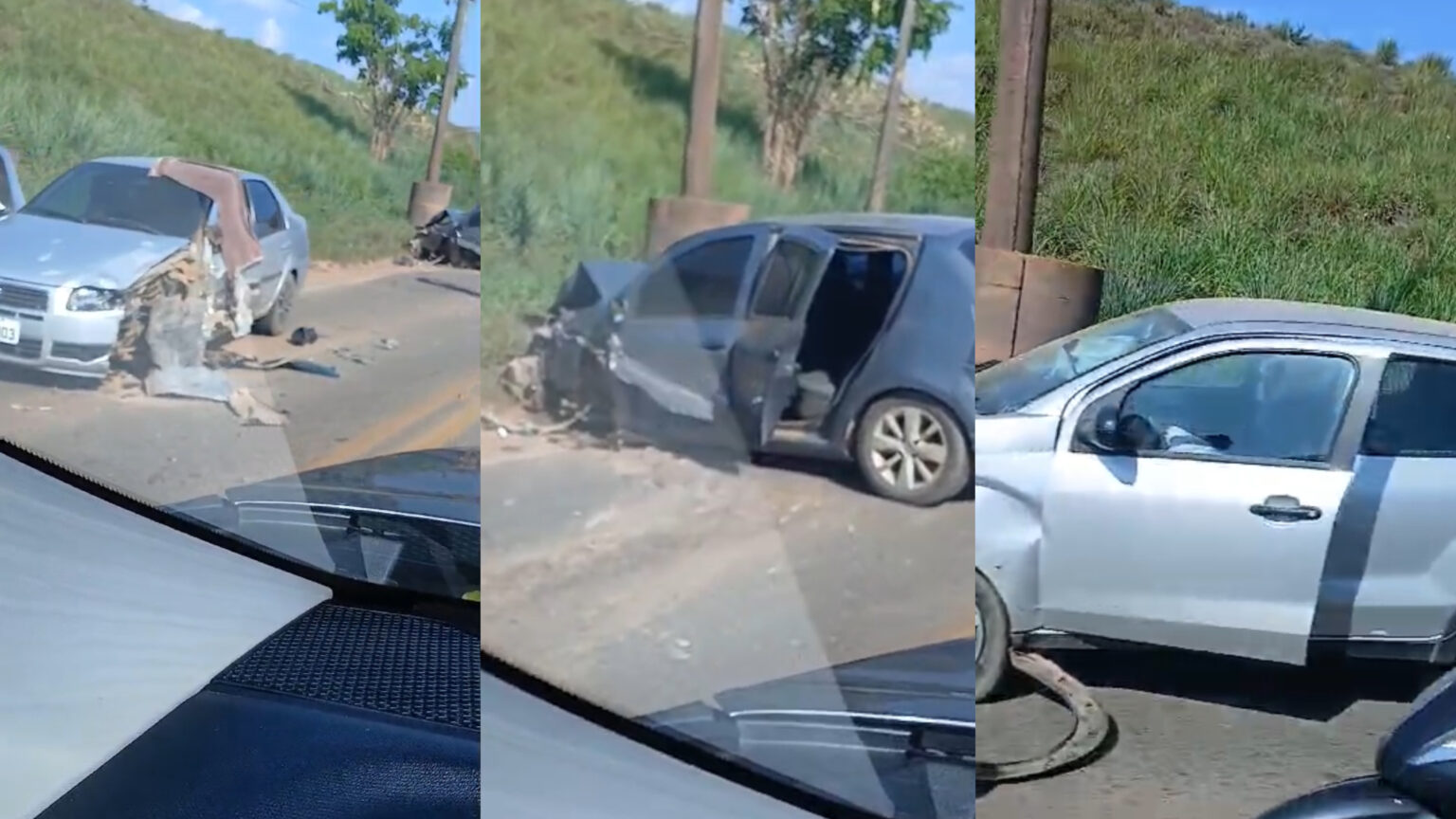 Três carros colidem na BR-222, na tarde deste domingo, em Marabá