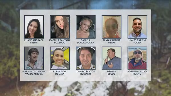 Veja lista dos mortos na queda de avião em Vinhedo (SP)