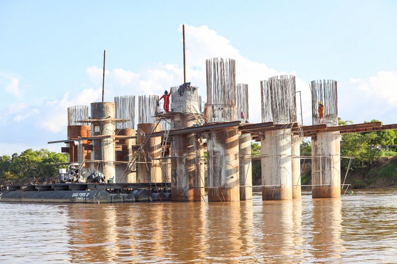 Obra da terceira ponte sobre o Rio Itacaiúnas alcança 65% de execução em Marabá