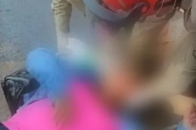 Motociclista fica ferida após acidente envolvendo fiação de internet no Pará