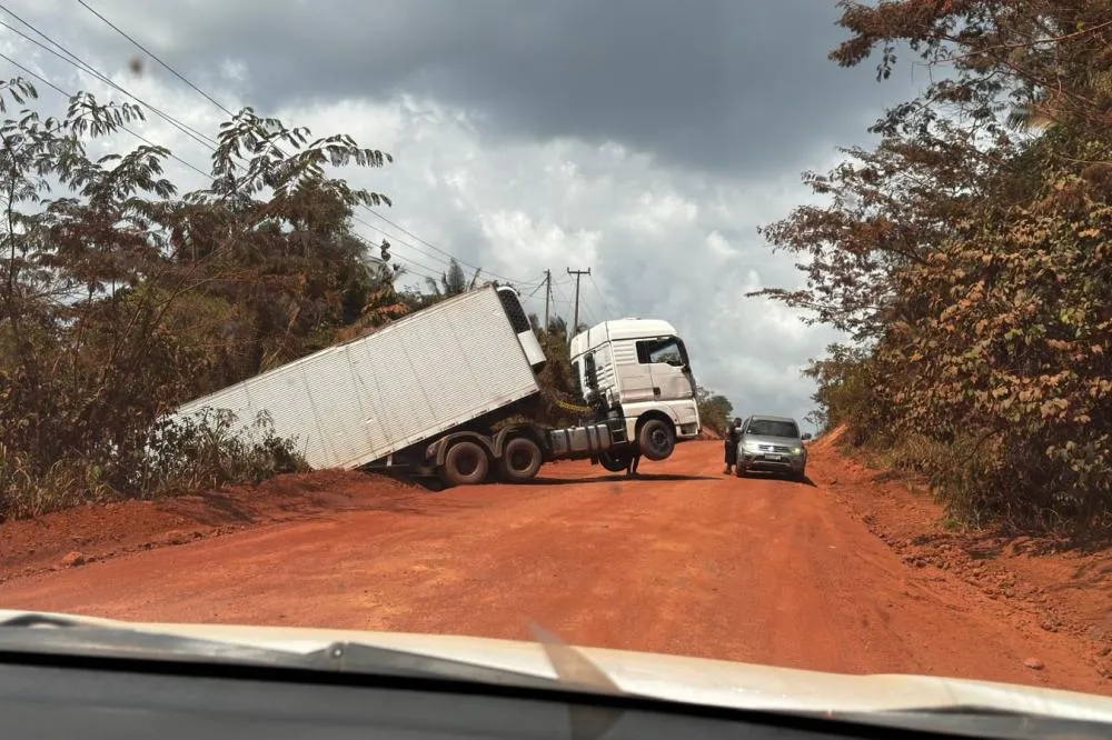 Caminhão carregado de peixes tomba na transamazônica no Pará