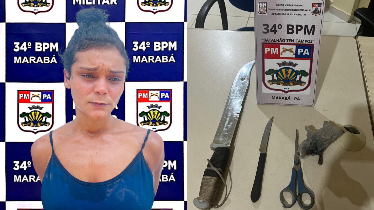 Mulher é presa após invadir escola armada com facão e tesoura em Marabá