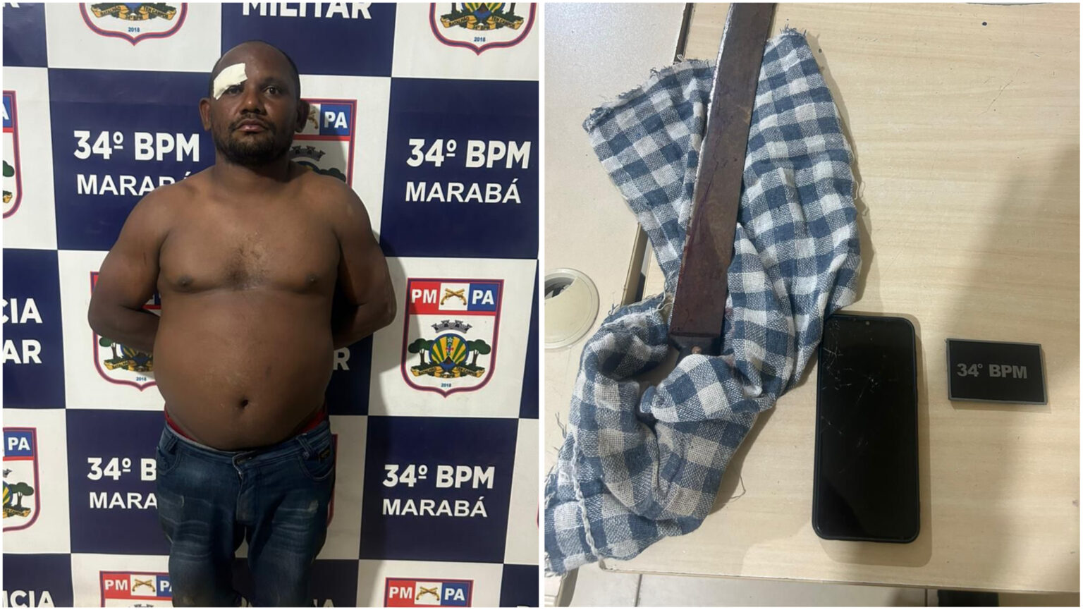 Homem é preso após invadir residência armado com facão em Marabá
