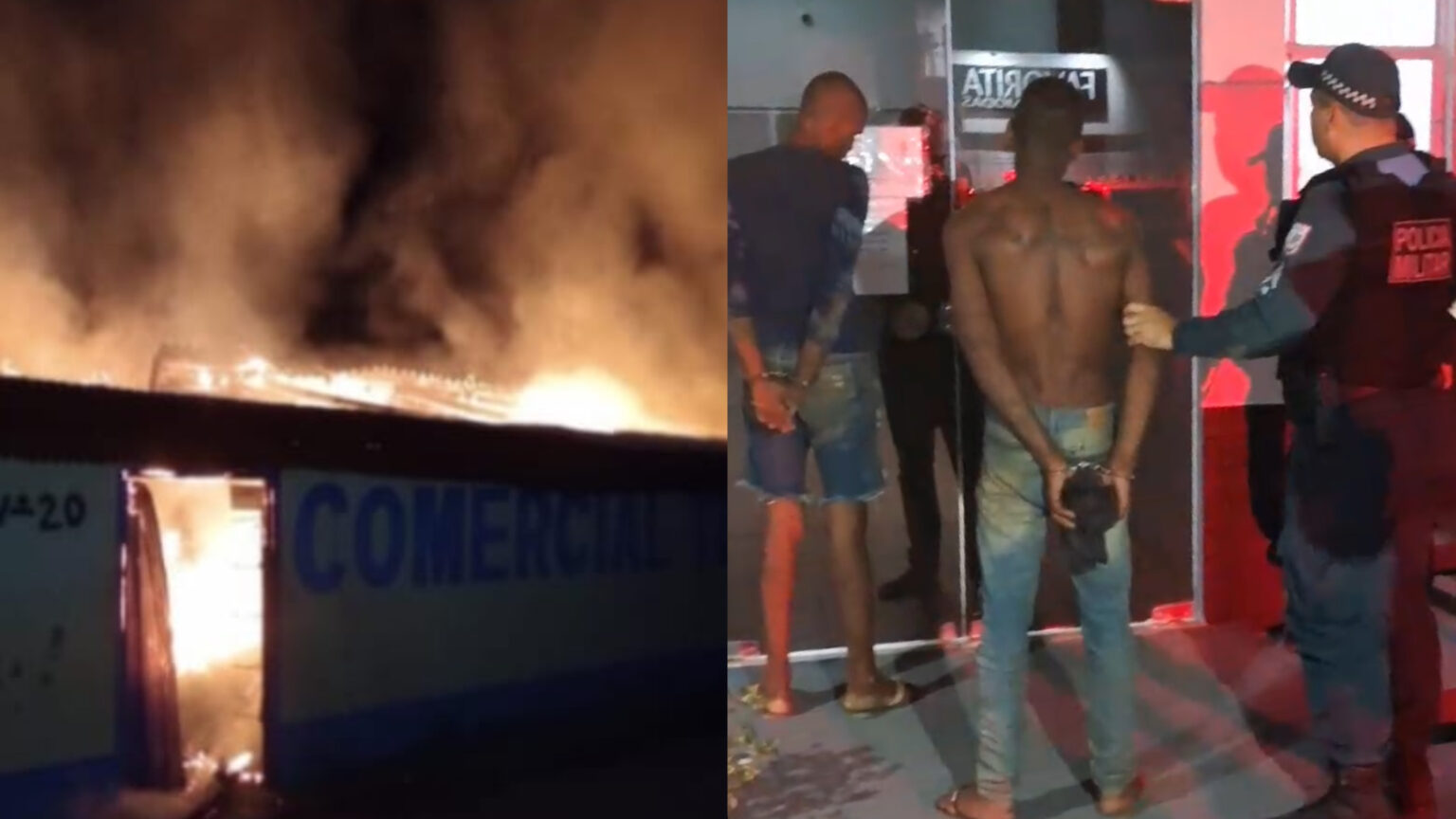 PM prende suspeitos de atear fogo em estabelecimento comercial em Itupiranga