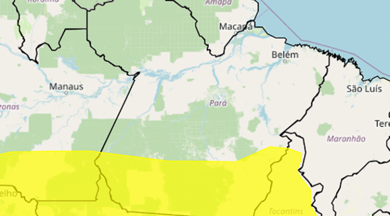 Inmet emite alerta de tempestades para região sul e sudeste do Pará
