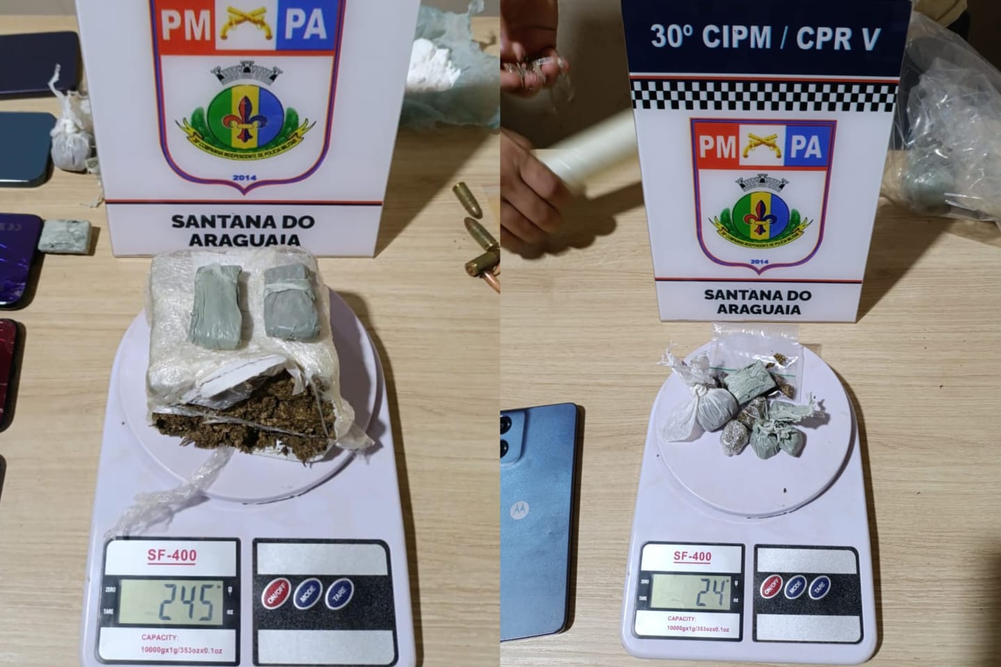 PM prende traficantes e fecha ponto de venda de drogas em Santana do Araguaia