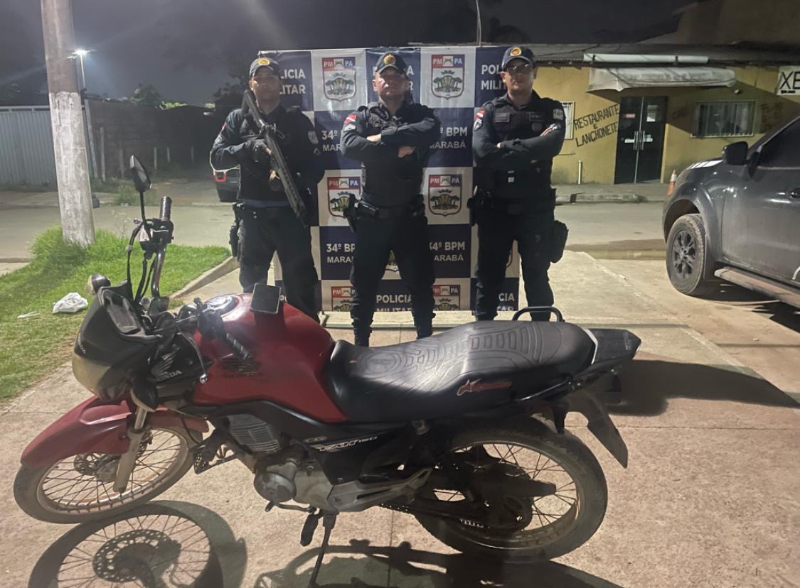 Polícia Militar recupera motocicleta e celular roubados em Marabá