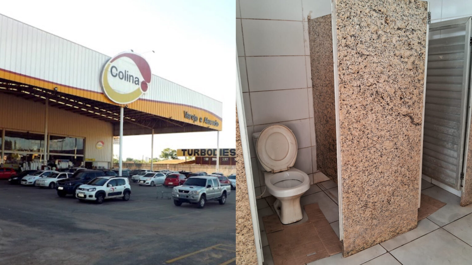 Clientes denunciam más condições nos banheiros do supermercado Colina em Marabá