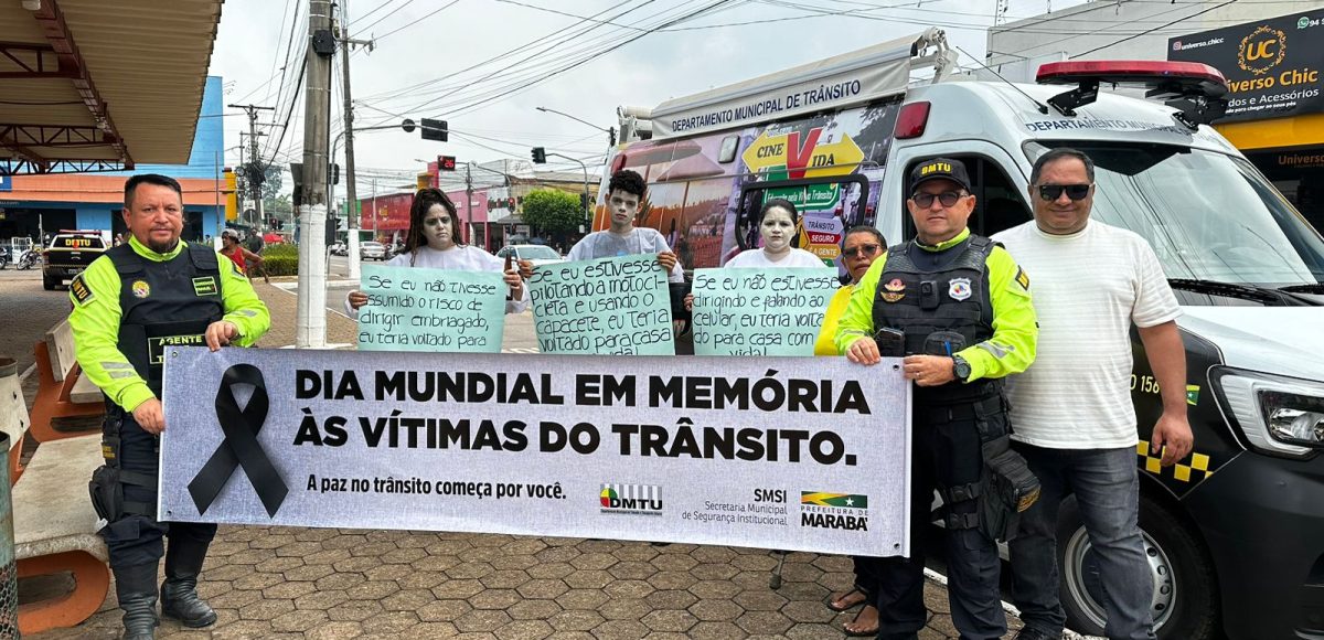 DMTU realiza ação em memória às vítimas no trânsito em Marabá