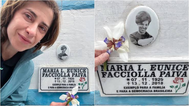 Fernanda Torres compartilha visita que fez ao túmulo de Eunice Paiva