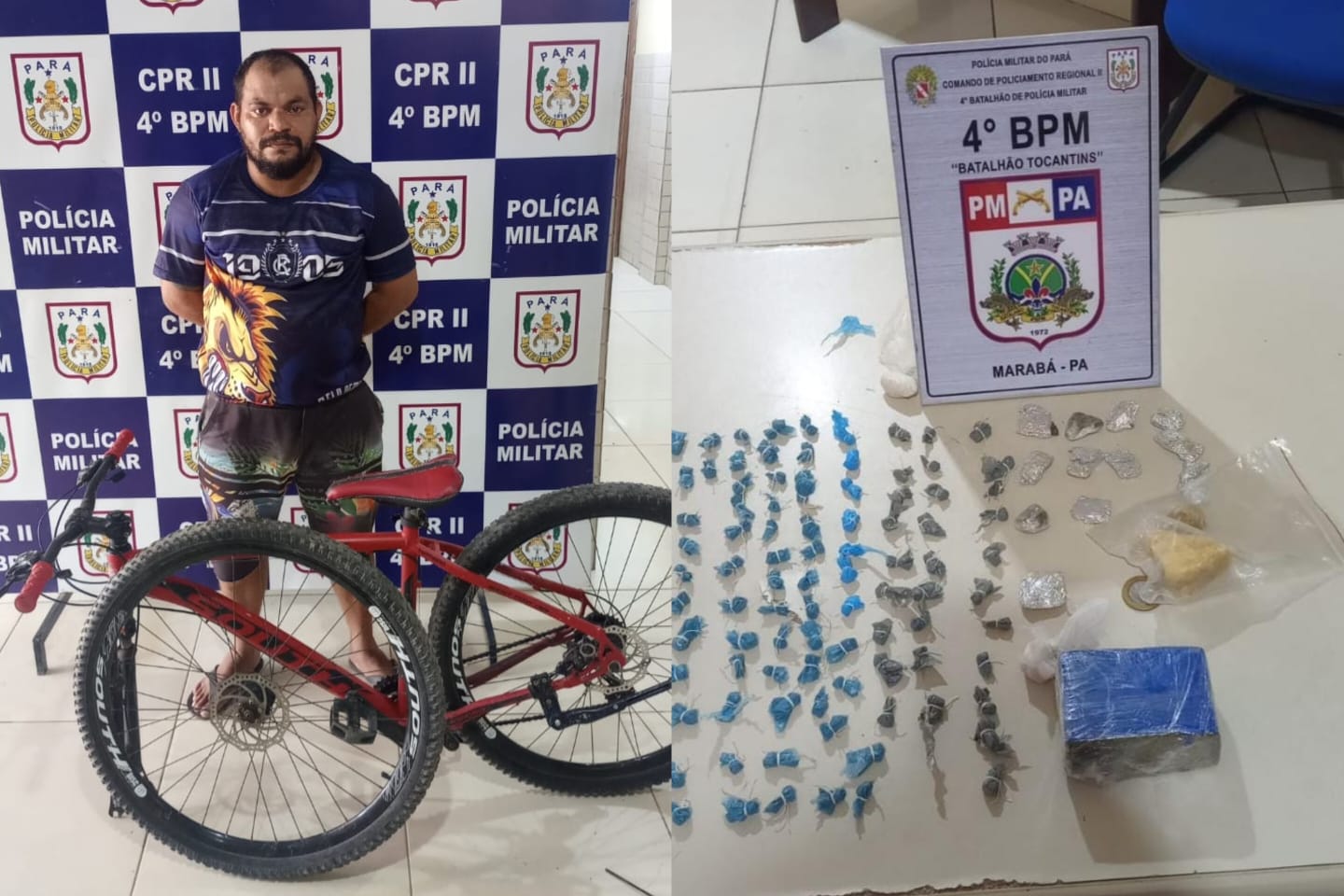 PM prende homem que transportava drogas em bicicleta em Marabá
