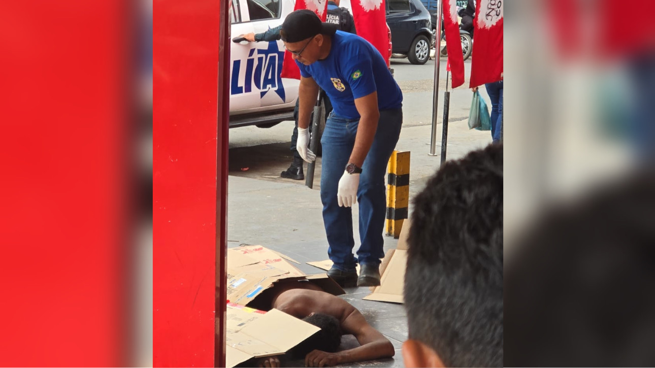 Homem em situação de rua é encontrado morto em frente a farmácia em Marabá