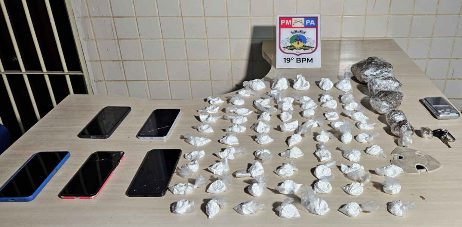 PM flagra três pessoas com maconha, crack e cocaína em Parauapebas