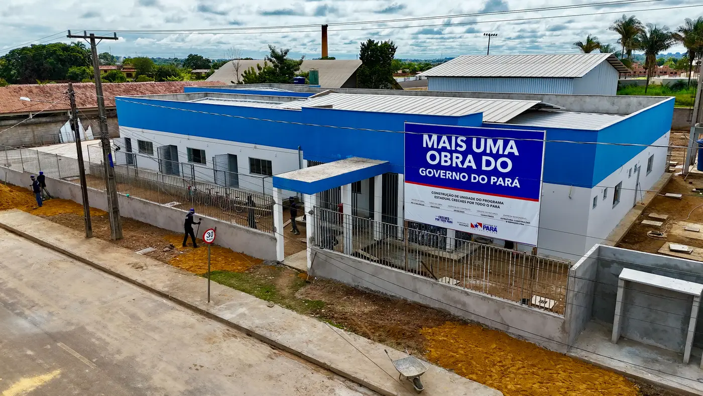 Obra da creche em Marabá chega a 85% de conclusão