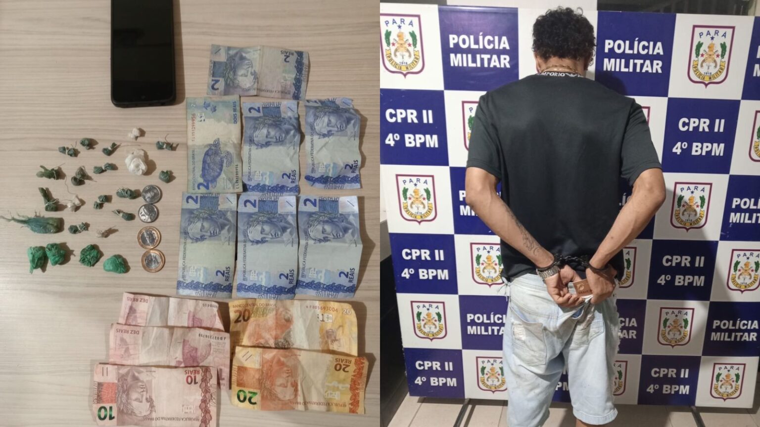 PM prende homem com crack e cocaína durante patrulhamento em Marabá
