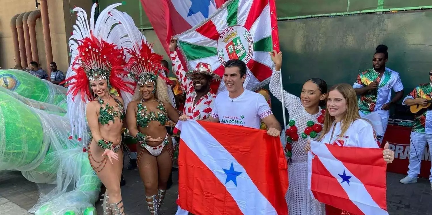 Helder Barbalho visita barracão da Grande Rio e celebra homenagem ao Pará