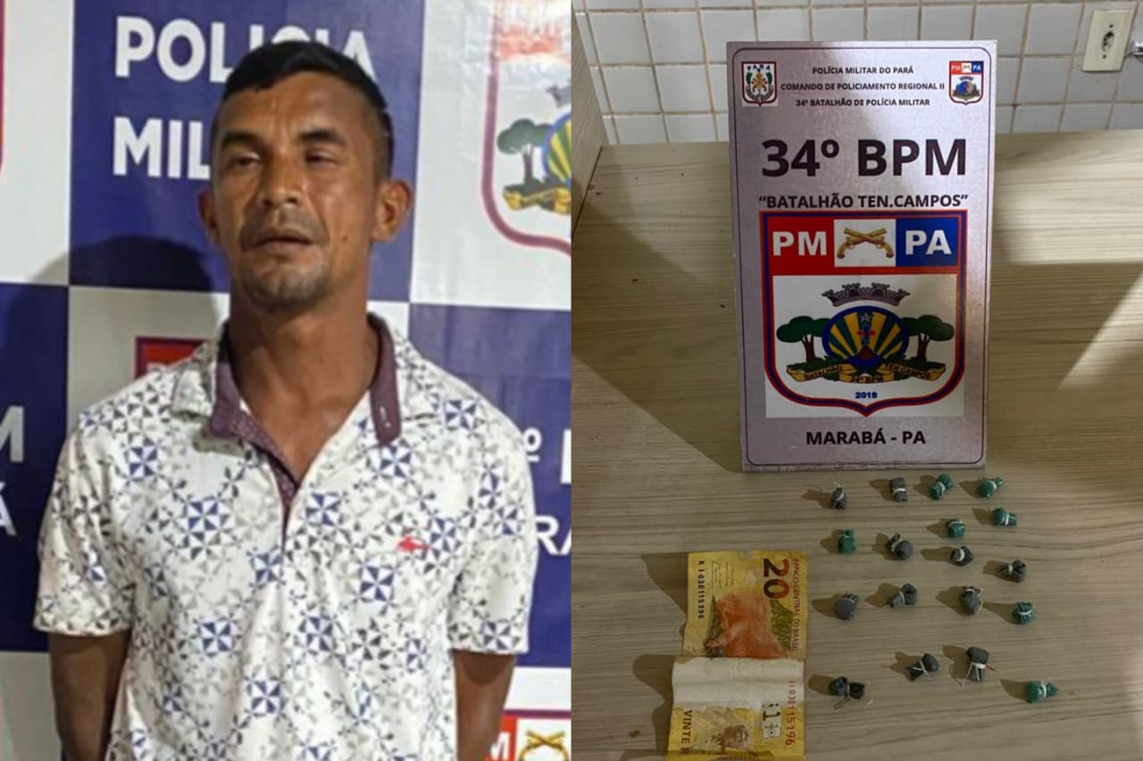 PM prende homem com porções de crack escondidas na boca em Marabá
