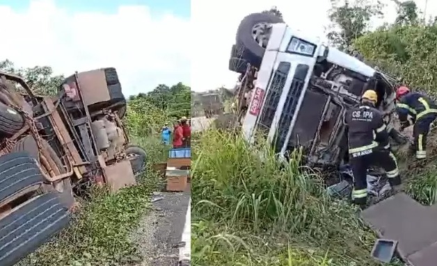 Motorista morre preso às ferragens após caminhão tombar em Paragominas