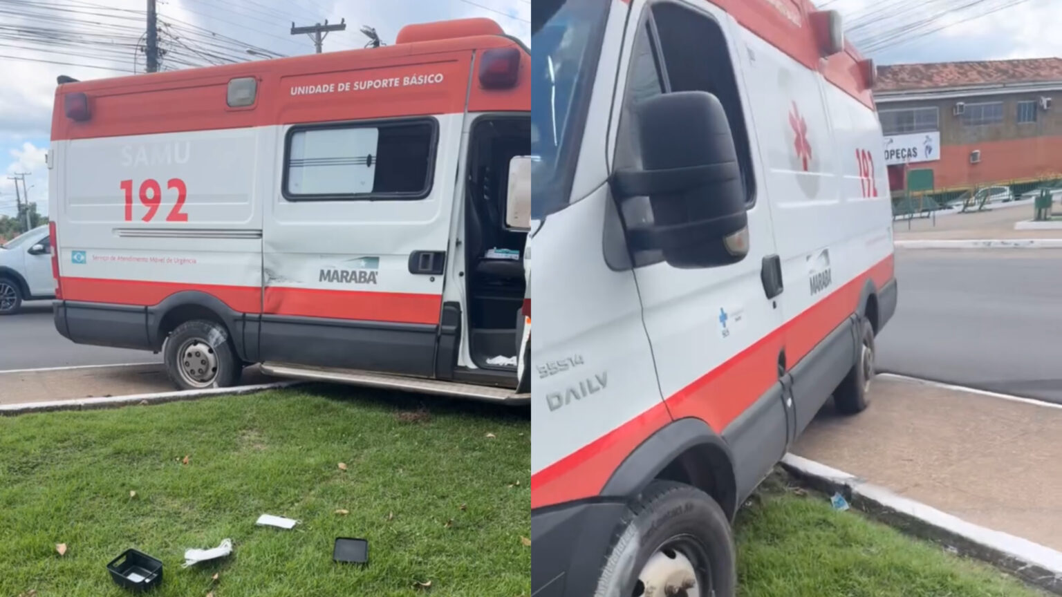 VÍDEO: Carro invade preferencial e quase causa capotamento de ambulância em Marabá
