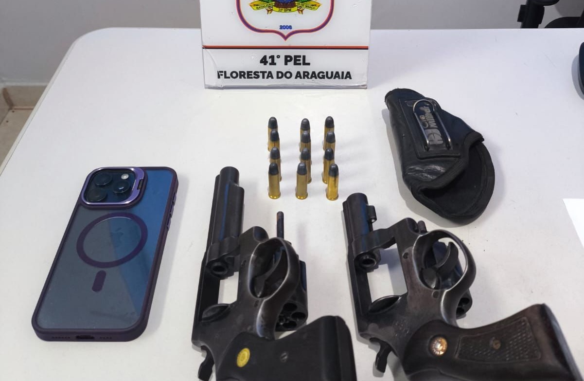 Homem é preso com armas após tentar fugir da polícia em Floresta do Araguaia