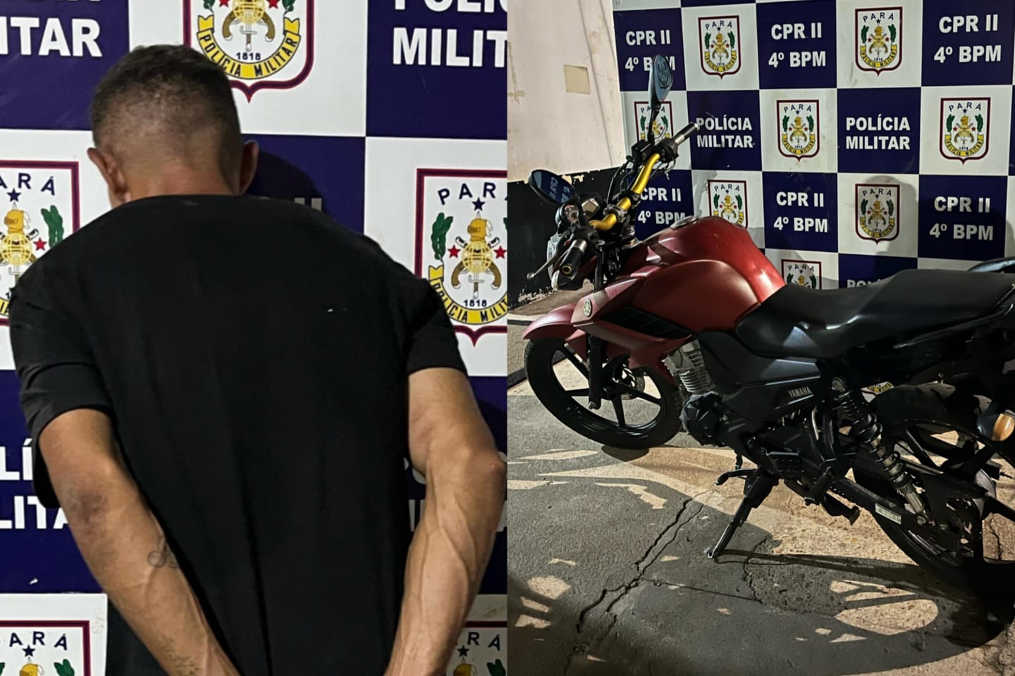 PM flagra homem empurrando moto furtada em Marabá