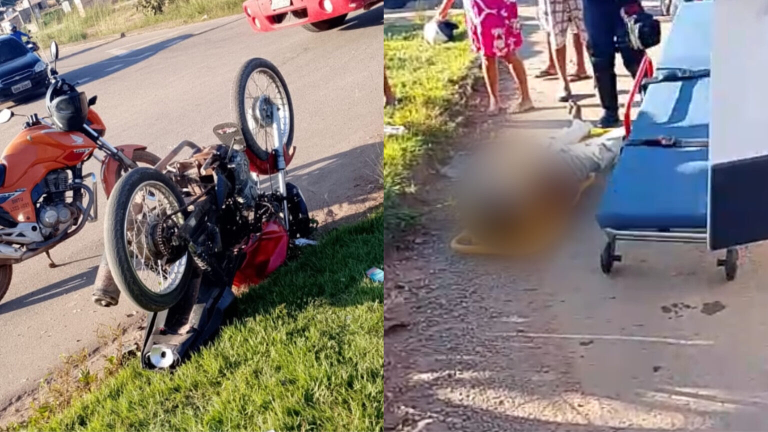 Motociclista sofre fatura na perna após cair em rotatória em Marabá