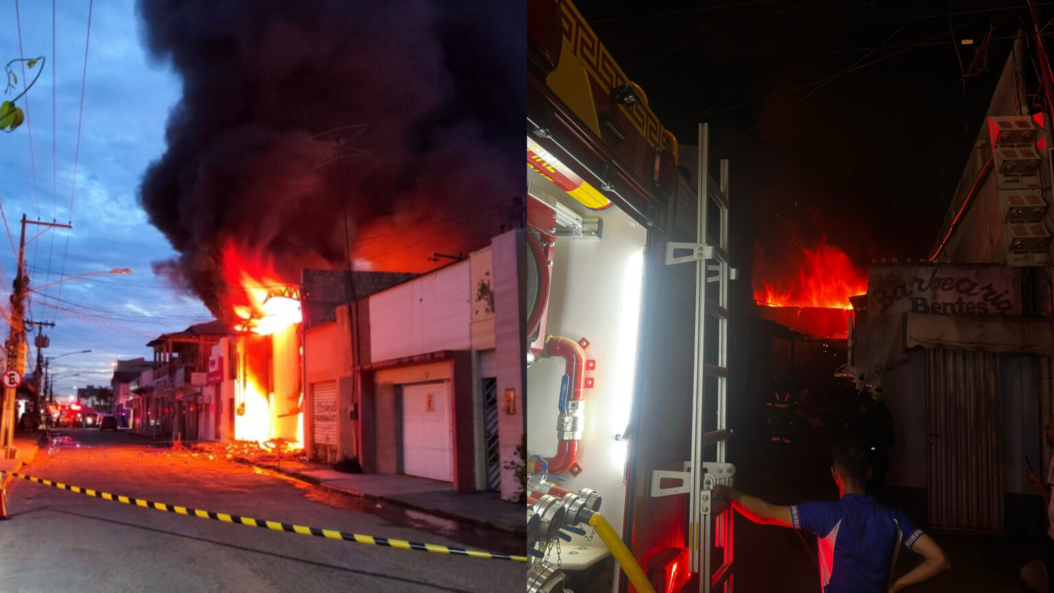 VÍDEO: Incêndio de grandes proporções destrói depósito comercial em Marabá